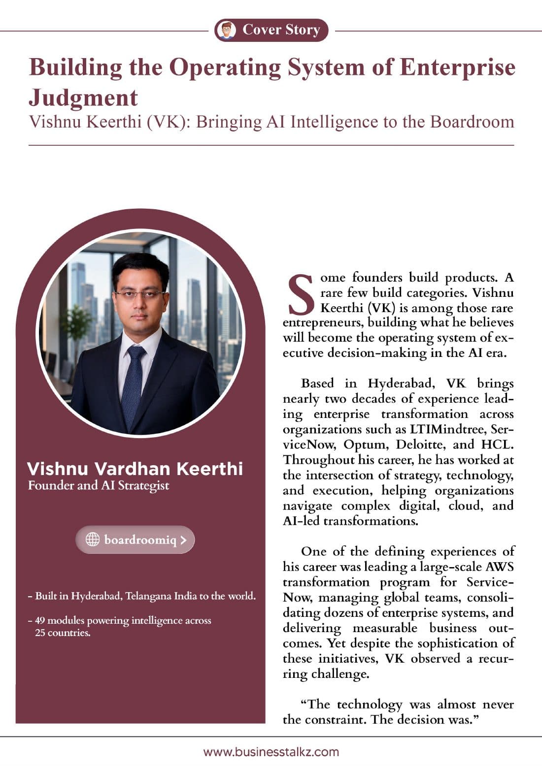 The Indian Achievers — cover story, page 1